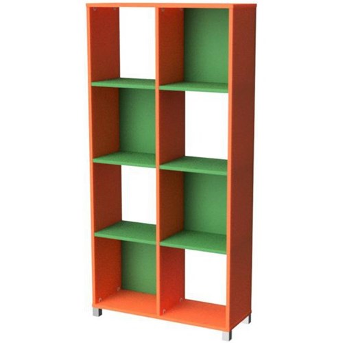 Zealand 8 Cube Storage Unit Orange/Green 800x400x1650mm