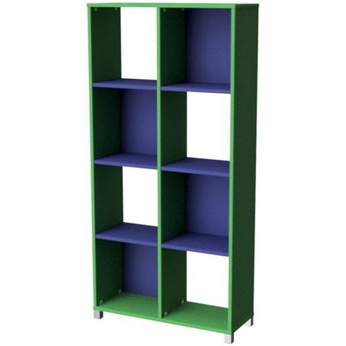 Zealand 8 Cube Storage Unit Green/Blue 800x400x850mm