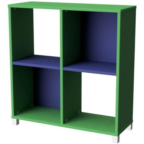 Zealand 4 Cube Storage Unit Green/Blue 800x450x850mm