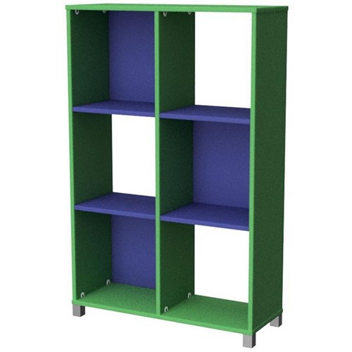Zealand 6 Cube Storage Unit Green/Blue 800x400x1250mm