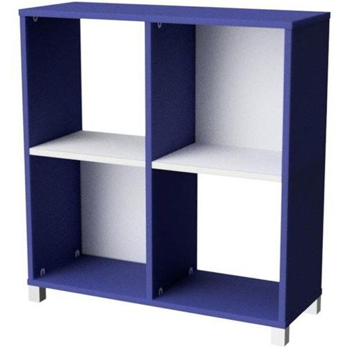 Zealand 4 Cube Storage Unit Blue/White 800x450x850mm