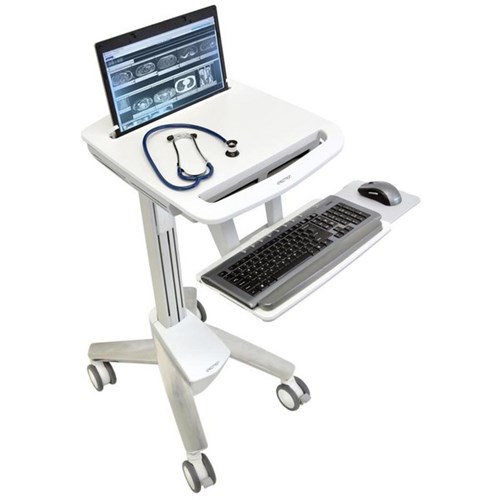 Ergotron SV40-6100-0 StyleView Laptop Moveable Non-Powered Medical Cart White/Grey