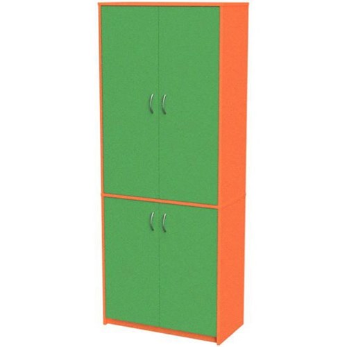 Zealand Teacher's Wall Unit 4 Door Orange/Green 800x400x2000mm