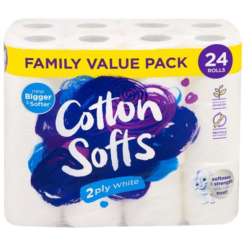 CottonSofts Family Value Pack Toilet Tissue 2 Ply, Pack of 24