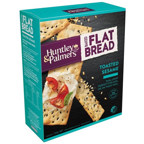 Huntley & Palmers Flat Bread Crackers Toasted Sesame 125g