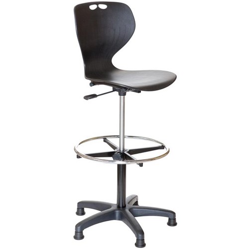 Mata Architectural Chair With Footring & Glides Black