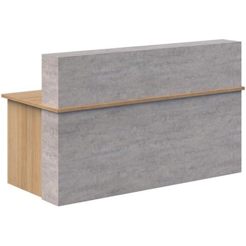 Block Reception 1800x900x1100mm Elemental Concrete/Classic Oak