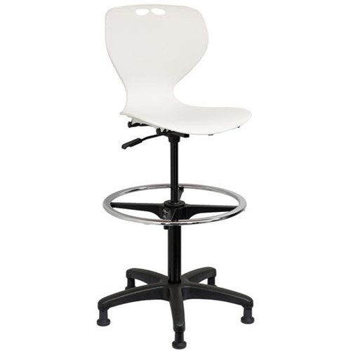Mata Architectural Chair With Footring & Glides White