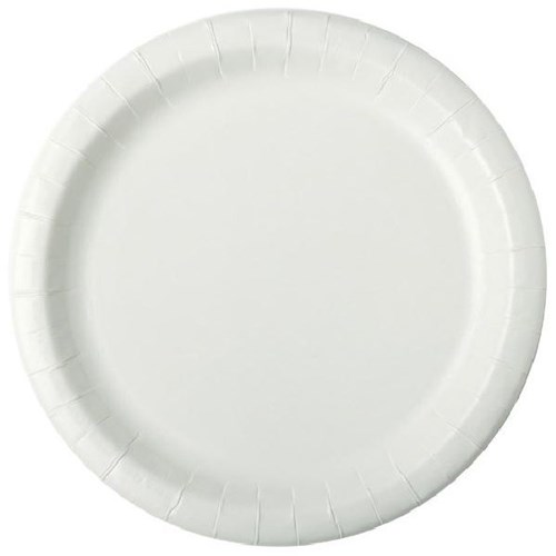 Huhtamaki Dinner Paper Plate 230mm White, Pack of 50