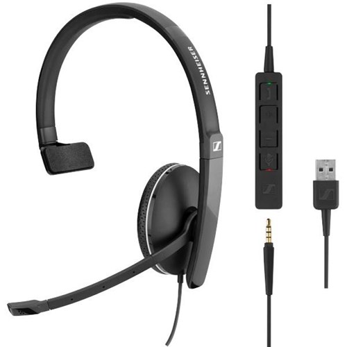 Sennheiser SC 135 USB Wired Monaural Headset with 3.5mm Jack for PC & Mobile