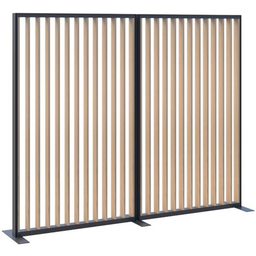 Screen Room Divider 1890x2400mm Classic Oak/Black OfficeMax NZ