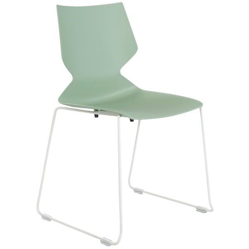Konfurb Fly Sled Chair Stackable Light Green/White