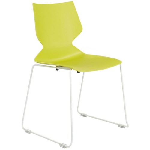 Konfurb Fly Sled Chair Stackable Yellow/White