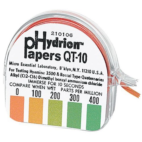 Testing Strips QT-10 Quat Test Paper 0-400PPM