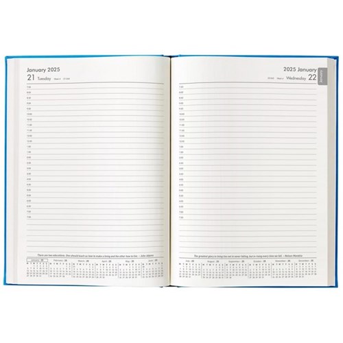 Winc A51 1/2 Hour Appointment Diary Soft Touch A5 1 Day Per Page 2025