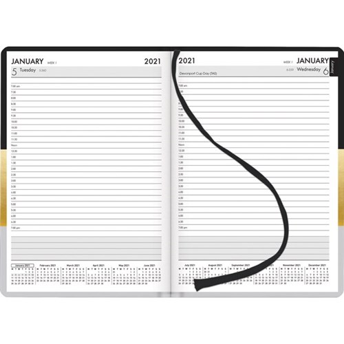 Collins A51 Diary A5 1 Day Per Page 2021 Stripes | OfficeMax NZ