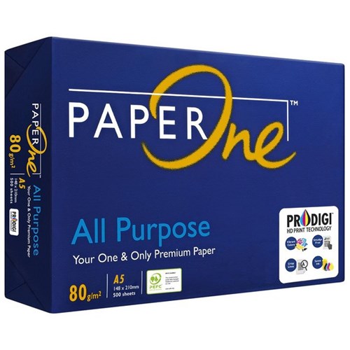 PaperOne A5 80gsm White All Purpose Copy Paper, Pack of 500