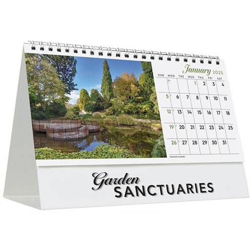 Easy2C Desk Calendar Month To View Garden Sanctuary 2025