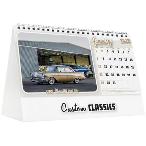 Easy2C Desk Calendar Month To View Custom Classics Cars 2023 OfficeMax NZ