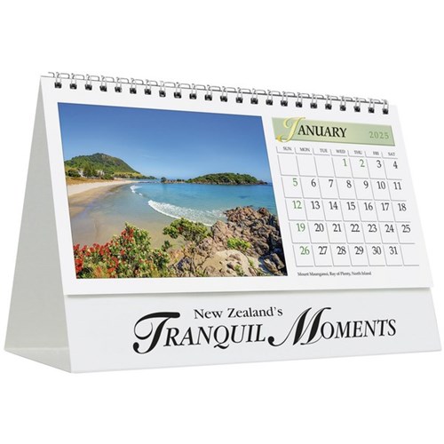 Easy2C Desk Calendar Month To View NZ Tranquil Moments 2025