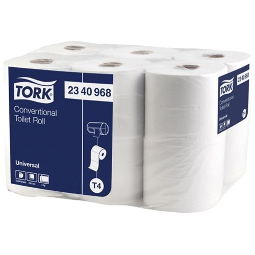Tork T4 Advanced Toilet Tissue 2 Ply 220 Sheet 2340968, Pack of 12 ...