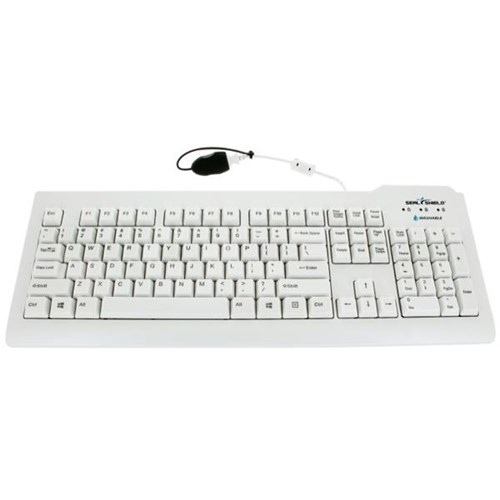 Seal Shield Waterproof USB Wired Keyboard Washable White
