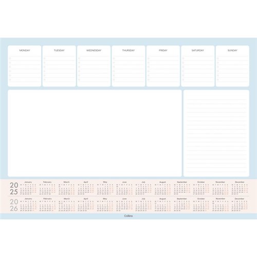 Collins A3 Desk Pad Week To View 2025