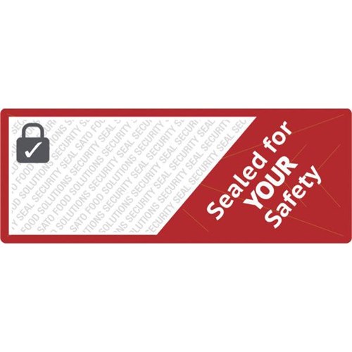 Sato Rectangular Food Security Labels 38mm Red/Grey, Roll of 250