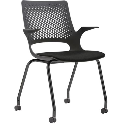 Konfurb Harmony Visitor Chair With Arms Castors Black