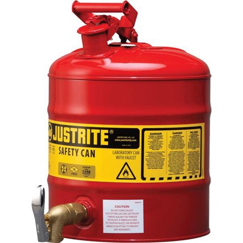 Justrite Safety Spill Shelf Can Flammable 19L Red