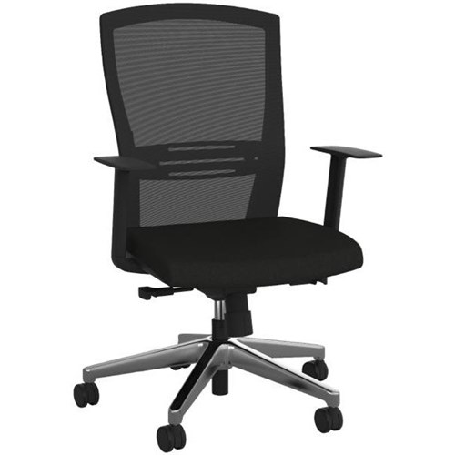 Breeze Task Chair With Arms Mesh Back Black/Polished Alloy