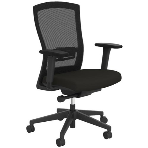 Klever Task Chair With Arms Mesh Back Black/Black