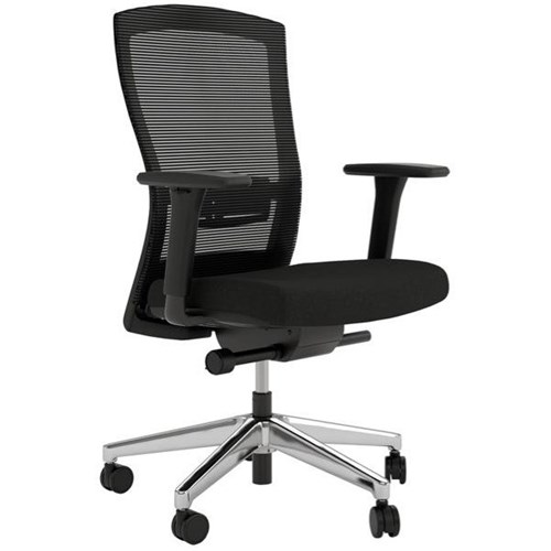Klever Executive Chair With Arms Mesh Back Black/Alloy