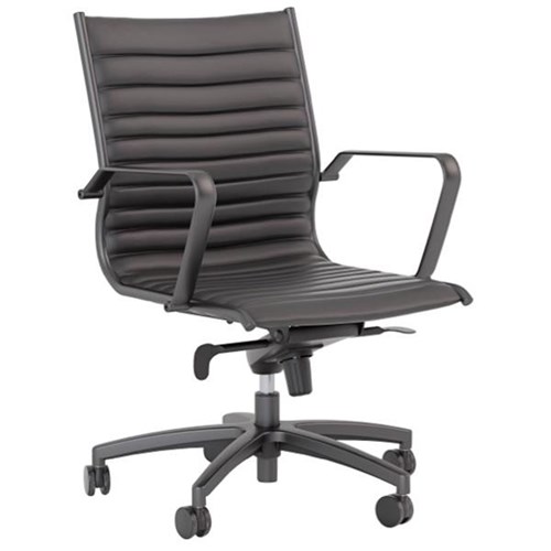 Knights Metro Executive Chair With Arms Mid Back Black/Black