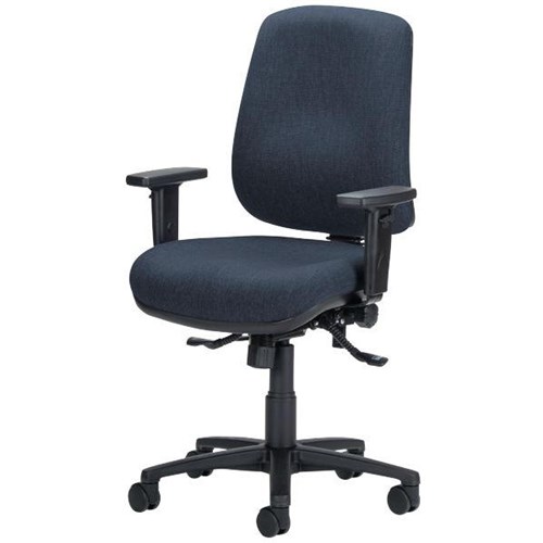 Energy Vegas Task Chair With Arms 3 Lever Seat Slide Black Fabric