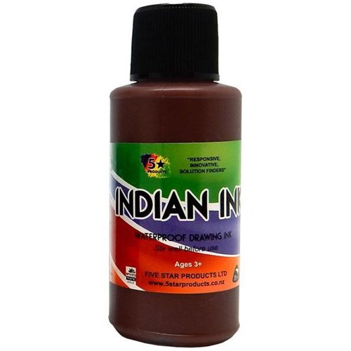 Five Star Indian Drawing Ink Brown 50ml