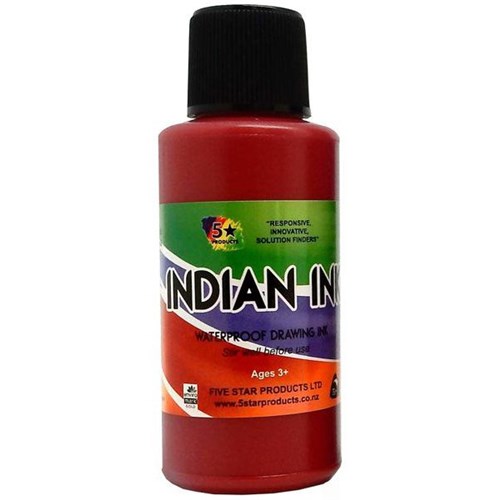 Five Star Indian Drawing Ink Red 50ml