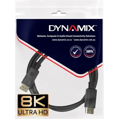 Dynamix DisplayPort V1.4 Cable 2m Black
