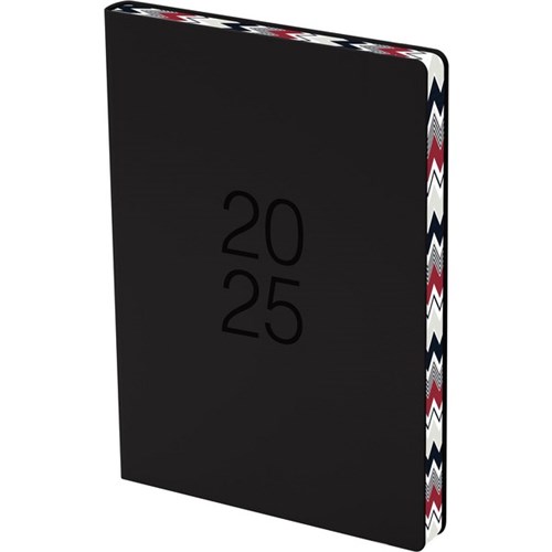 Collins A51 Coloured Edge Diary A5 1 Day Per Page 2025 Black