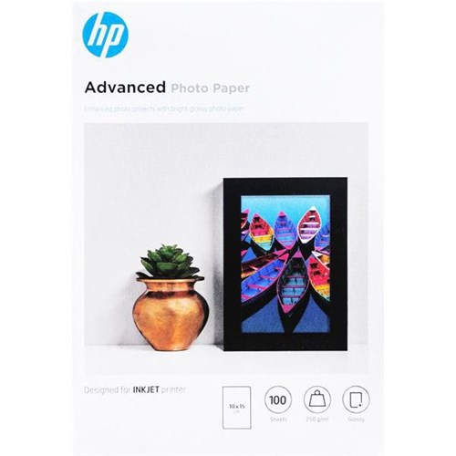 HP 10x15cm 250gsm Glossy Inkjet Advanced Photo Paper, Pack of 100
