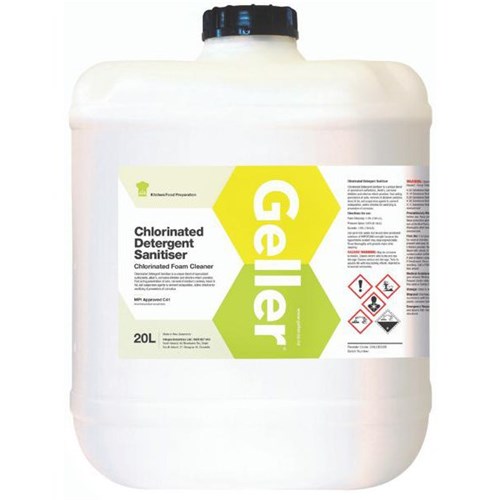 Geller Chlorinated Detergent Sanitiser Cleaner 20L
