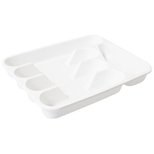 Connoisseur Plastic Cutlery Tray 5 Compartment White