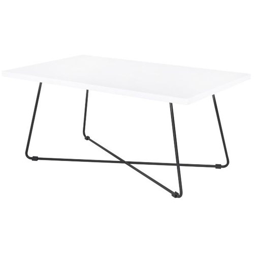 Zion Rectangle Coffee Table 1000x600mm White/Black