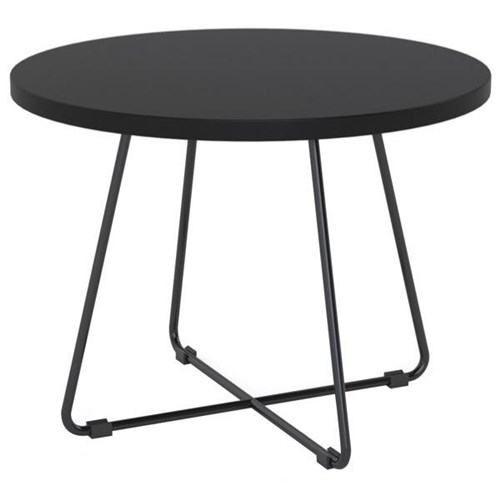 Zion Round Coffee Table 600mm Black/Black