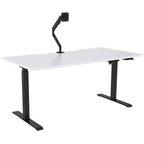 Breeze Active Electric Height Adjustable Desk Monitor Arm No Bluetooth 1600mm White/Black