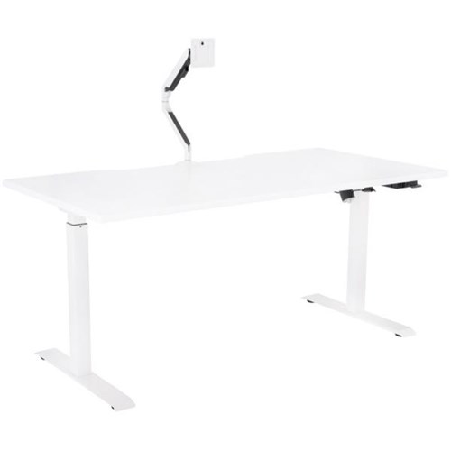 Breeze Active Electric Height Adjustable Desk Monitor Arm No Bluetooth 1600mm White/White