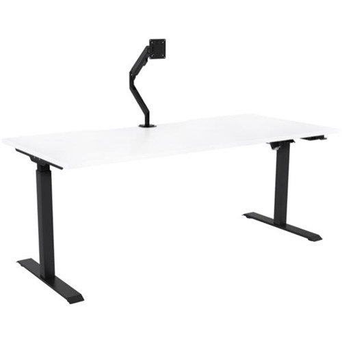 Breeze Active Electric Height Adjustable Desk Monitor Arm No Bluetooth 1800mm White/Black