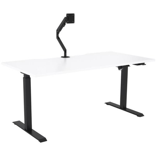 Breeze Active Electric Height Adjustable Desk Monitor Arm Bluetooth 1600mm White/Black