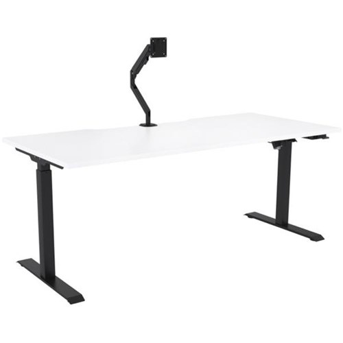Breeze Active Electric Height Adjustable Desk Monitor Arm Bluetooth 1800mm White/Black