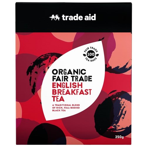 Trade Aid Fair Trade Organic Tea Bags English Breakfast, Pack of 100